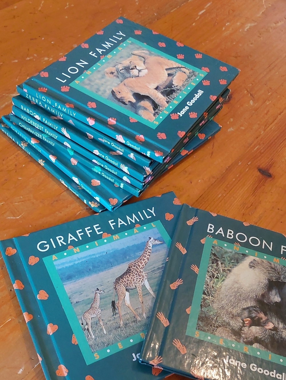 Vintage Jane Goodall Animal Series Kids Hardcover Book Lot - 7 Pcs + Bonus 2